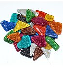 Neregulāras fotmas stikla mozaīka "Soft Glass gliter", 200g, daudzkrāsaini
