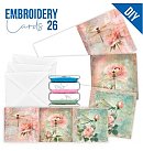 Atklātnes ar izšujamiem elementiem "Berries Beauties - Dragonflies", 13,5x13,5cm, 3 gab