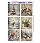 Izgrieztu motīvu loksne atklātnēm "Berries Beauties - Vintage Christmas", A4, 1 loksne, ZS