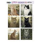 Izgrieztu motīvu loksne atklātnēm "Berries Beauties - Cats", A4, 1 loksne