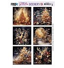 Izgrieztu motīvu loksne atklātnēm "Berries Beauties - Frosted Gold Christmas 2", A4, 1 loksne, ZS