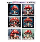 Izgrieztu motīvu loksne atklātnēm "Berries Beauties - Mushroom", A4, 1 loksne