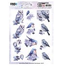 Izgrieztu motīvu loksne 3D atklātnēm "Berries Beauties - Mystic Winter - Mystic Birds", A4, 1 loksne, ZS