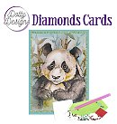 Dimantu mozaīkas komplekts - atklātne "Panda Bear", 10x15cm
