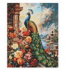 Dimantu mozaīkas komplekts "Antique peacock", audekls uz apakšrāmja, 40х50cm