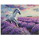Dimantu mozaīkas komplekts "In the lavender fields", audekls uz apakšrāmja, 40х50cm
