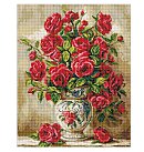 Dimantu mozaīkas komplekts "Crimson roses", audekls uz apakšrāmja, 40х50cm