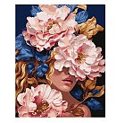 Komplekts gleznošanai pēc numuriem "Floral glamour with metallic paints", audekls uz apakšrāmja, 40х50cm