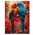 Komplekts gleznošanai pēc numuriem, "A pair of colorful parrots", audekls uz apakšrāmja, 30х40cm