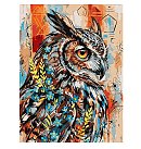 Komplekts gleznošanai pēc numuriem, "Expressive owl", audekls uz apakšrāmja, 330х40cm